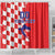 Custom Croatia Independence Day Shower Curtain Grunge Checkerboard Patterns With Map