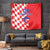 Custom Croatia Independence Day Tapestry Grunge Checkerboard Patterns With Map - Wonder Print Shop