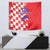 Custom Croatia Independence Day Tapestry Grunge Checkerboard Patterns With Map - Wonder Print Shop