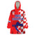 Custom Croatia Independence Day Wearable Blanket Hoodie Grunge Checkerboard Patterns With Map - Wonder Print Shop
