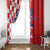 Custom Croatia Independence Day Window Curtain Grunge Checkerboard Patterns With Map - Wonder Print Shop