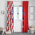 Custom Croatia Independence Day Window Curtain Grunge Checkerboard Patterns With Map - Wonder Print Shop