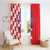 Custom Croatia Independence Day Window Curtain Grunge Checkerboard Patterns With Map - Wonder Print Shop