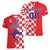 Custom Croatia Independence Day Women V-Neck T-Shirt Grunge Checkerboard Patterns With Map - Wonder Print Shop