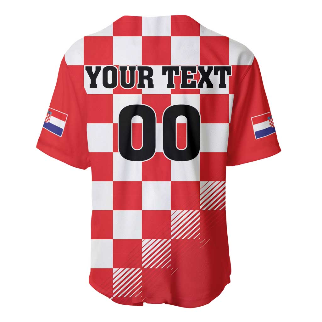 Custom Croatia Checkerboard Baseball Jersey With Coat Of Arms - Wonder Print Shop