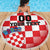 Custom Croatia Checkerboard Beach Blanket With Coat Of Arms - Wonder Print Shop