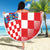 Custom Croatia Checkerboard Beach Blanket With Coat Of Arms - Wonder Print Shop