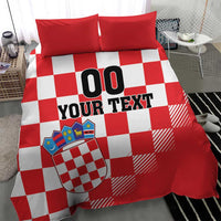 Custom Croatia Checkerboard Bedding Set With Coat Of Arms - Wonder Print Shop