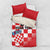 Custom Croatia Checkerboard Bedding Set With Coat Of Arms - Wonder Print Shop