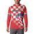 Custom Croatia Checkerboard Button Sweatshirt With Coat Of Arms - Wonder Print Shop