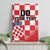 Custom Croatia Checkerboard Canvas Wall Art With Coat Of Arms - Wonder Print Shop