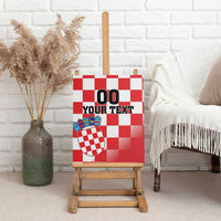 Custom Croatia Checkerboard Canvas Wall Art With Coat Of Arms - Wonder Print Shop