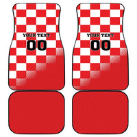 Custom Croatia Checkerboard Car Mats With Coat Of Arms - Wonder Print Shop