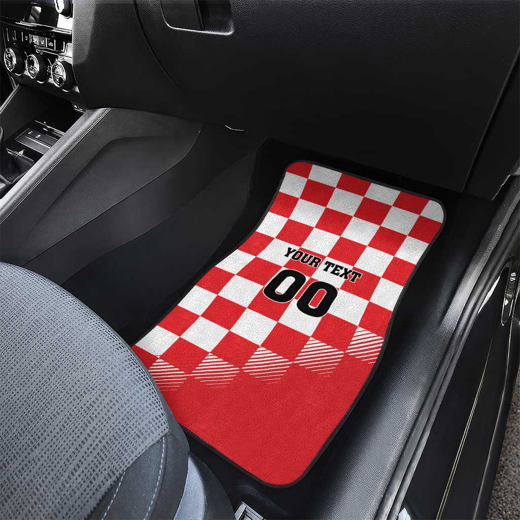 Custom Croatia Checkerboard Car Mats With Coat Of Arms - Wonder Print Shop