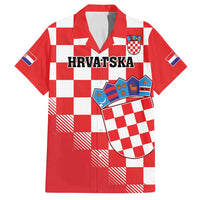 Custom Croatia Checkerboard Family Matching Long Sleeve Bodycon Dress and Hawaiian Shirt With Coat Of Arms - Wonder Print Shop
