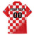 Custom Croatia Checkerboard Family Matching Off Shoulder Maxi Dress and Hawaiian Shirt With Coat Of Arms - Wonder Print Shop