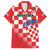 Custom Croatia Checkerboard Family Matching Off Shoulder Short Dress and Hawaiian Shirt With Coat Of Arms - Wonder Print Shop