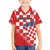 Custom Croatia Checkerboard Family Matching Short Sleeve Bodycon Dress and Hawaiian Shirt With Coat Of Arms - Wonder Print Shop