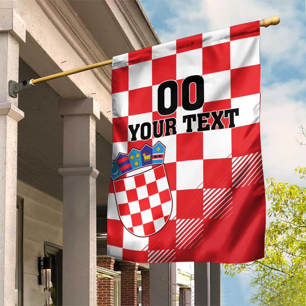 Custom Croatia Checkerboard Garden Flag With Coat Of Arms - Wonder Print Shop
