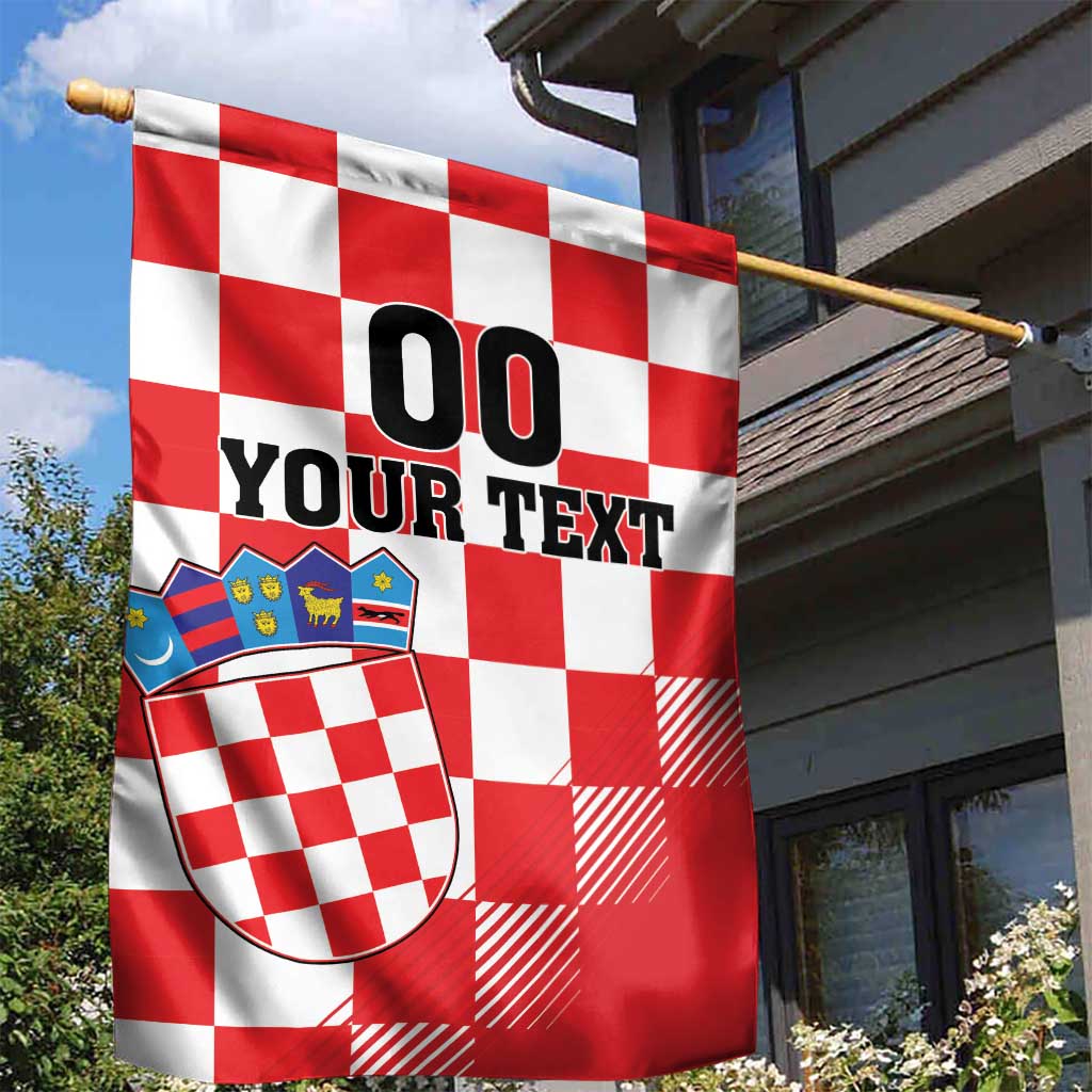 Custom Croatia Checkerboard Garden Flag With Coat Of Arms - Wonder Print Shop