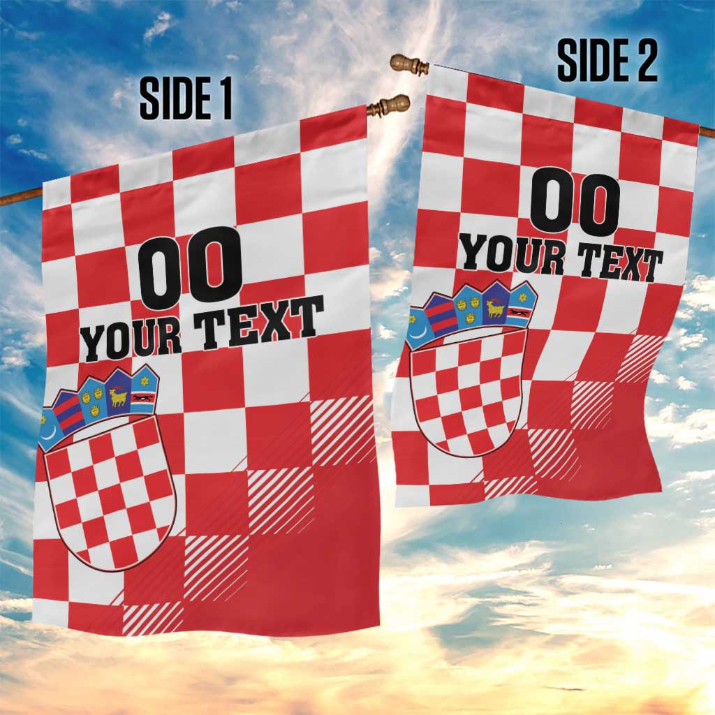Custom Croatia Checkerboard Garden Flag With Coat Of Arms - Wonder Print Shop