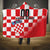 Custom Croatia Checkerboard Hooded Blanket With Coat Of Arms