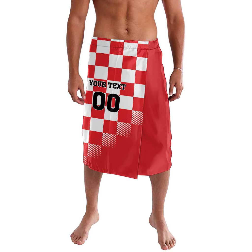 Custom Croatia Checkerboard Lavalava With Coat Of Arms - Wonder Print Shop