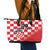 Custom Croatia Checkerboard Leather Tote Bag With Coat Of Arms - Wonder Print Shop