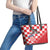 Custom Croatia Checkerboard Leather Tote Bag With Coat Of Arms - Wonder Print Shop