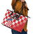 Custom Croatia Checkerboard Leather Tote Bag With Coat Of Arms - Wonder Print Shop