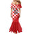 Custom Croatia Checkerboard Mermaid Dress With Coat Of Arms - Wonder Print Shop