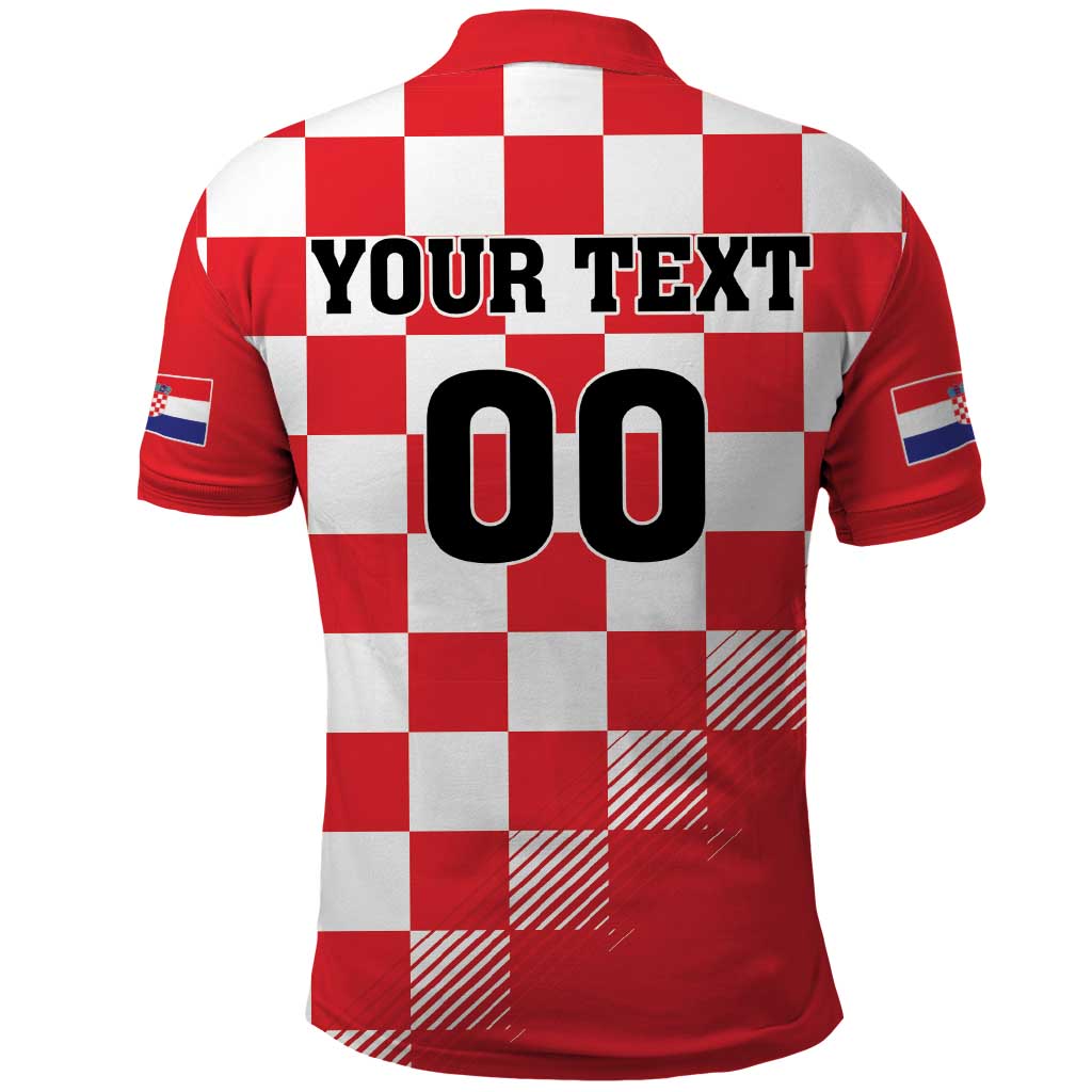 Custom Croatia Checkerboard Polo Shirt With Coat Of Arms - Wonder Print Shop