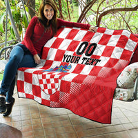 Custom Croatia Checkerboard Quilt With Coat Of Arms - Wonder Print Shop