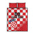Custom Croatia Checkerboard Quilt Bed Set With Coat Of Arms - Wonder Print Shop