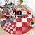 Custom Croatia Checkerboard Round Carpet With Coat Of Arms