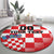Custom Croatia Checkerboard Round Carpet With Coat Of Arms