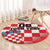 Custom Croatia Checkerboard Round Carpet With Coat Of Arms