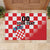Custom Croatia Checkerboard Rubber Doormat With Coat Of Arms - Wonder Print Shop