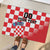 Custom Croatia Checkerboard Rubber Doormat With Coat Of Arms - Wonder Print Shop