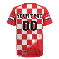 Custom Croatia Checkerboard Rugby Jersey With Coat Of Arms - Wonder Print Shop