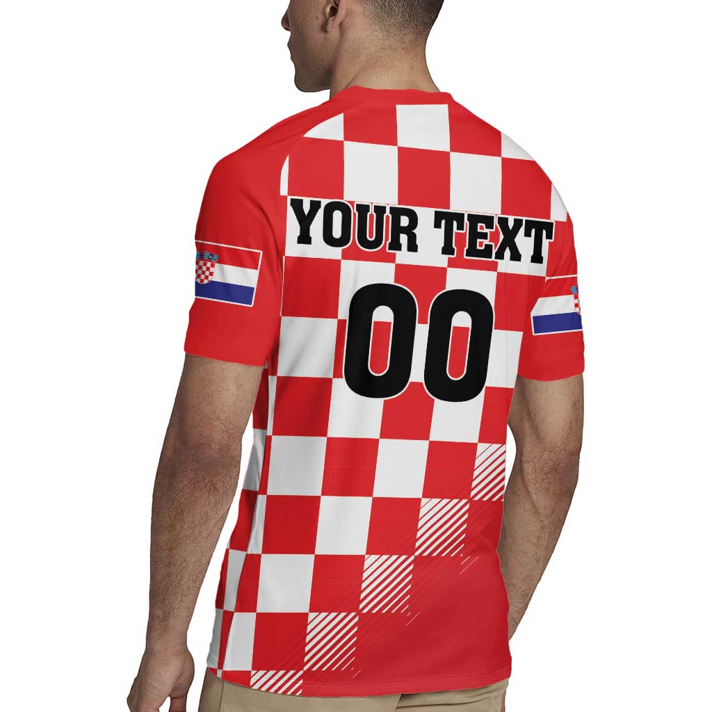Custom Croatia Checkerboard Rugby Jersey With Coat Of Arms - Wonder Print Shop