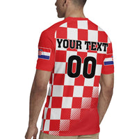 Custom Croatia Checkerboard Rugby Jersey With Coat Of Arms - Wonder Print Shop