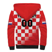 Custom Croatia Checkerboard Sherpa Hoodie With Coat Of Arms - Wonder Print Shop