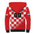 Custom Croatia Checkerboard Sherpa Hoodie With Coat Of Arms - Wonder Print Shop