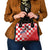 Custom Croatia Checkerboard Shoulder Handbag With Coat Of Arms