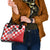 Custom Croatia Checkerboard Shoulder Handbag With Coat Of Arms