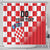 Custom Croatia Checkerboard Shower Curtain With Coat Of Arms