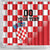 Custom Croatia Checkerboard Shower Curtain With Coat Of Arms