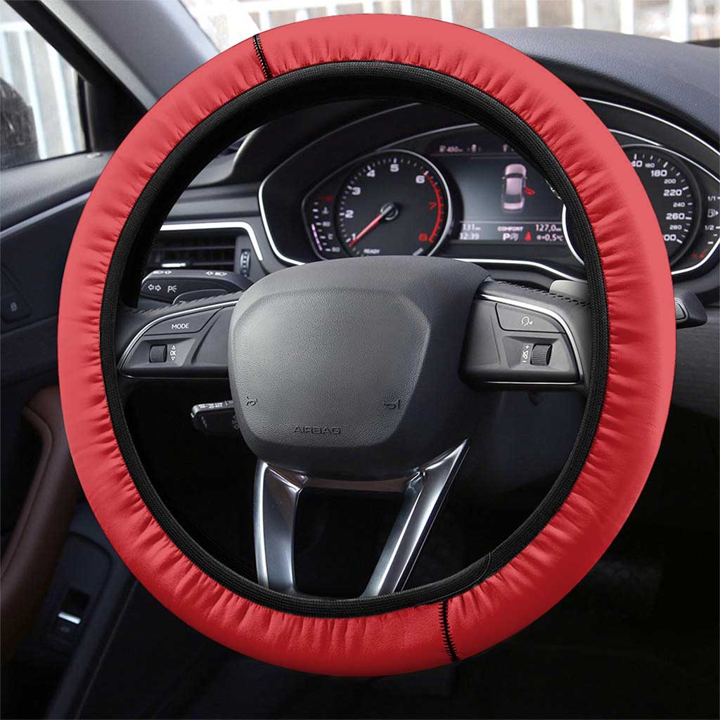Croatia Checkerboard Steering Wheel Cover With Coat Of Arms - Wonder Print Shop