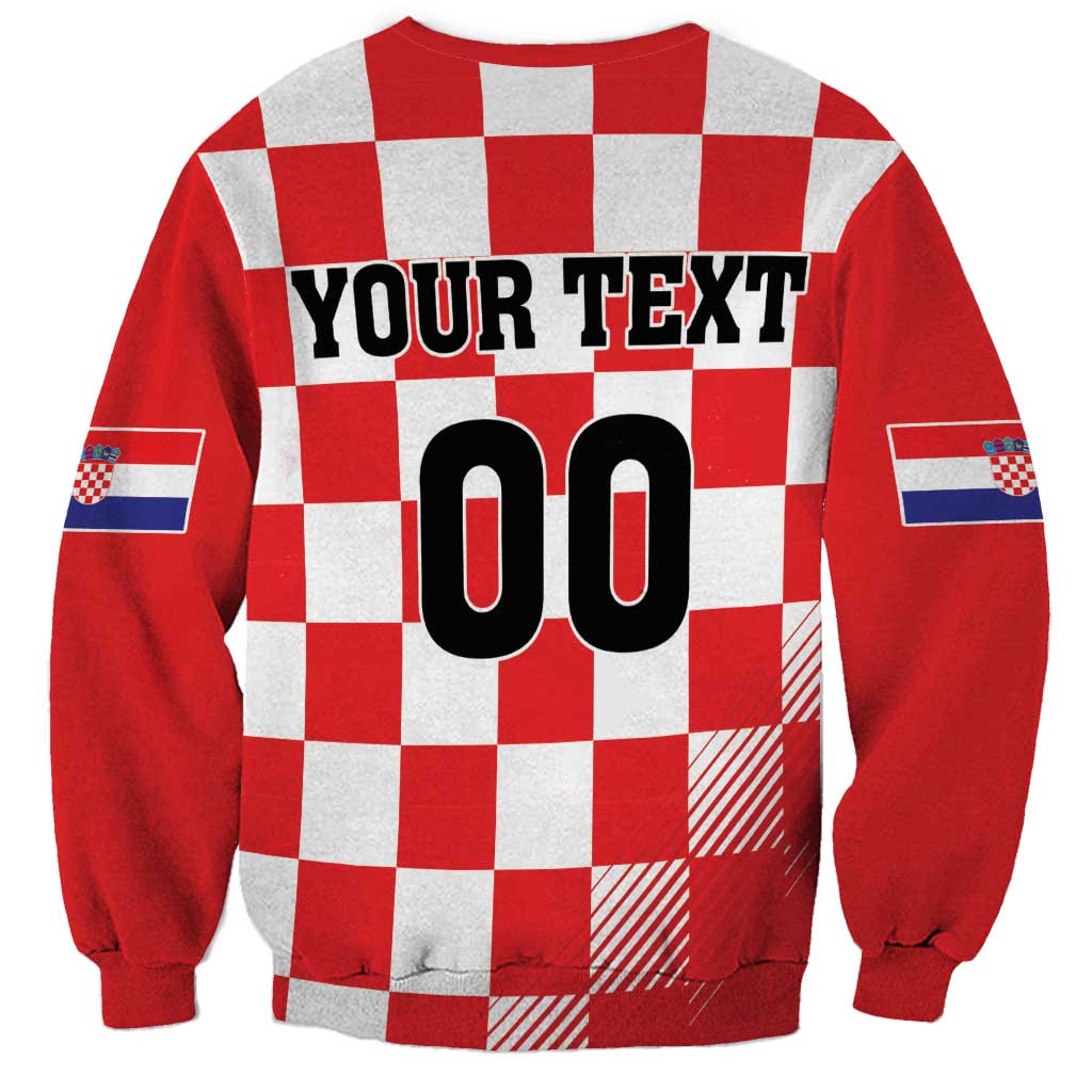 Custom Croatia Checkerboard Sweatshirt With Coat Of Arms - Wonder Print Shop